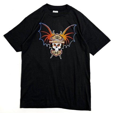 80s HARLEY DAVIDSON "BAT SKULL" BIKER Tee.