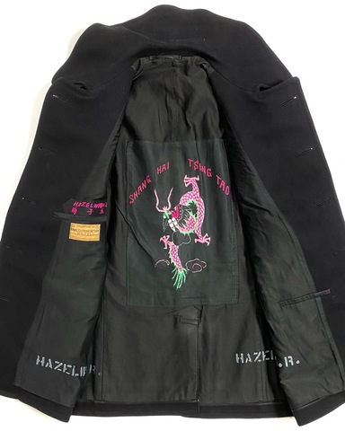 30s~ U.S.NAVY 10 BUTTON PEA COAT with EMBROIDER.