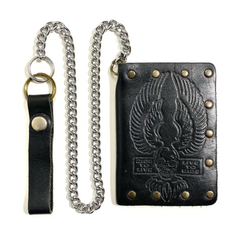 70s HARLEY DAVIDSON "SKULL WING" BIKER WALLET.