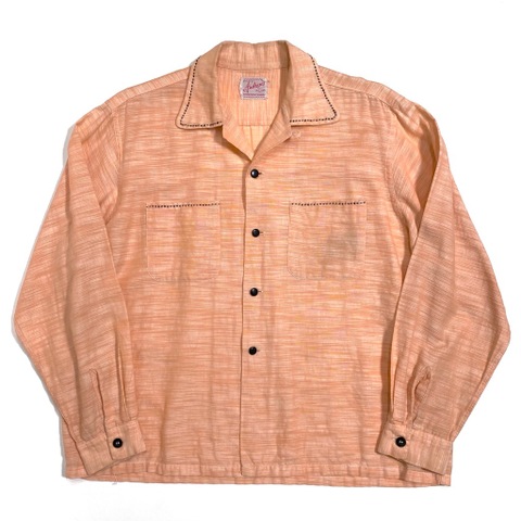 50s ANDREWS "PINK×BLACK" COTTON SHIRT.