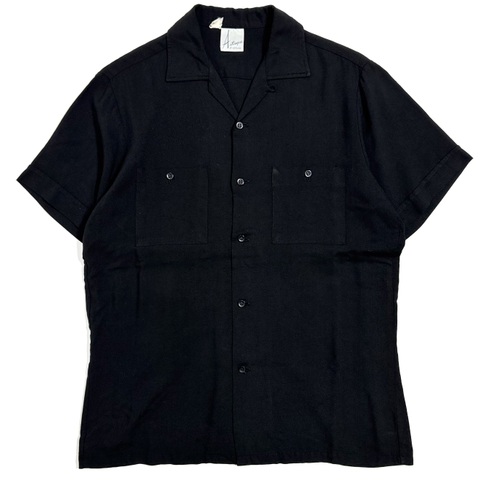 60s ARTVOGUE "BLACK" S/S. RAYON SHIRT.