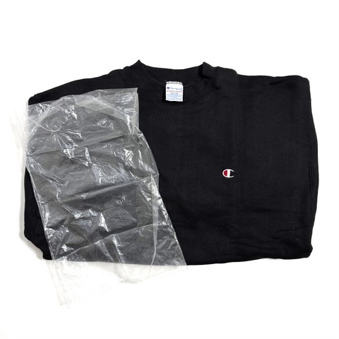 90s CHAMPION DEAD STOCK "BLACK" REVERSE WEAVE with POCKET.