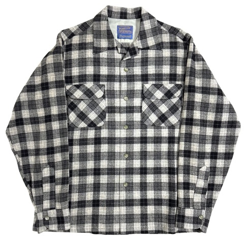 60s PENDLETON "BLACK×GRAY" WOOL SHIRT.