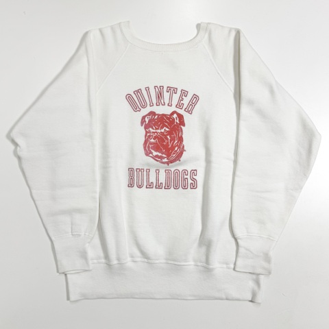 60s "BULL DOG" FLOCKY PRINT COLLEGE SWEAT.