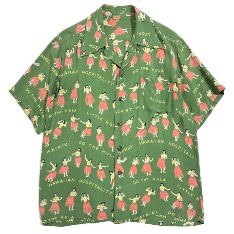50s KAMEHAMEHA "HULA" HAWAIIAN SHIRT.