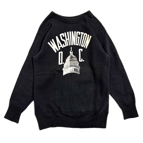 60s WASHINGTON D.C. "BLACK" PRINT SWEAT.