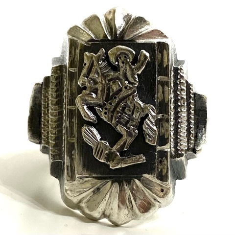 30s~ MEXICO DEAD STOCK? SILVER SOUVENIR RING.