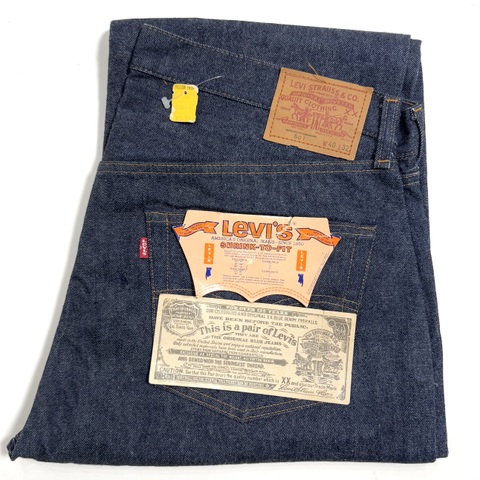 80s Levi's DEAD STOCK 501e RED LINE DENIM PANTS "40-32"