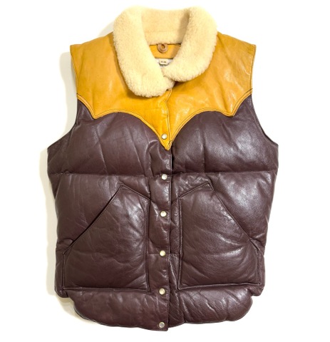 70s ROCKY MOUNTAIN LEATHER DOWN VEST.