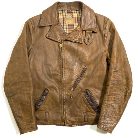 40s BECK PERFECTO TWO-TONE HORSE HIDE LEATHER SPORTS JACKET.