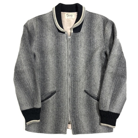 50s DERBY SHADOW STRIPE WOOL CAR COAT.