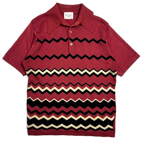 ~70s DONEGAL KNIT POLO SHIRT.