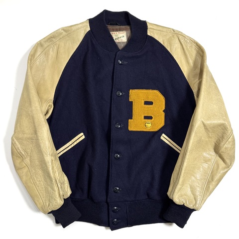 ~60s BUTWIN BUTTON FRONT VARSITY JACKET.