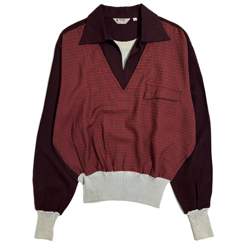 50s RUGBY LAYERED LOOK PULLOVER SHIRT.