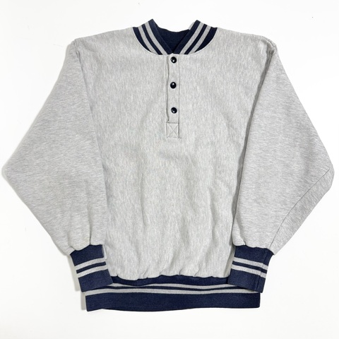 90s CHAMPION "HENLEY NECK" REVERSE WEAVE.