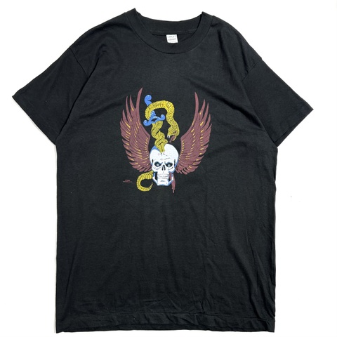 80s DEAD STOCK "SKULL WING" PRINT Tee.