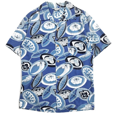 50s MALIHINI "WAGASA" COTTON HAWAIIAN SHIRT.