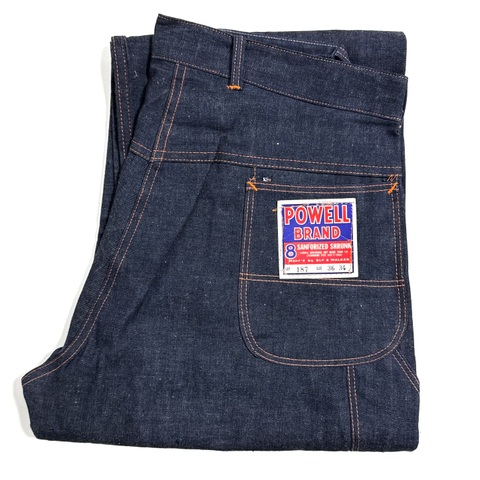 ~50s POWELL BRAND DEAD STOCK DENIM PAINTER PANTS.