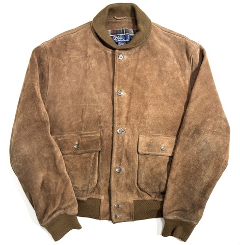 90s POLO RALPH LAUREN A-1 STYLE SUEDE JACKET.