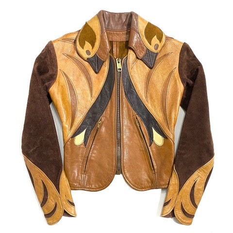 70s EAST WEST? "PARROT" LEATHER JACKET.