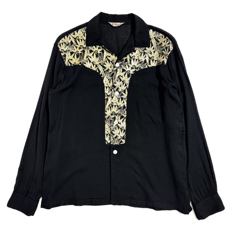 60s BUD BERMA "BLACK BASE" RAYON SHIRT.