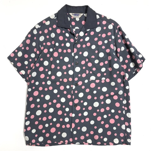 50s PILGRIM "GRAY×PINK" S/S. PRINT SHIRT.