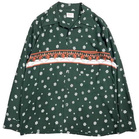 50s DONEGAL PRINT RAYON SHIRT.
