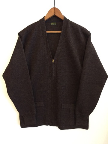 40s DEAD-STOCK. ZIPPER FRONT WORK CARDIGAN.