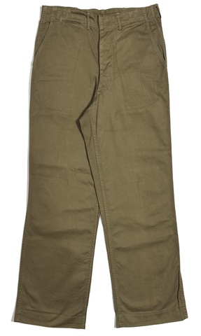 40s U.S.M.C. METAL BUTTON CHINO TROUSERS.