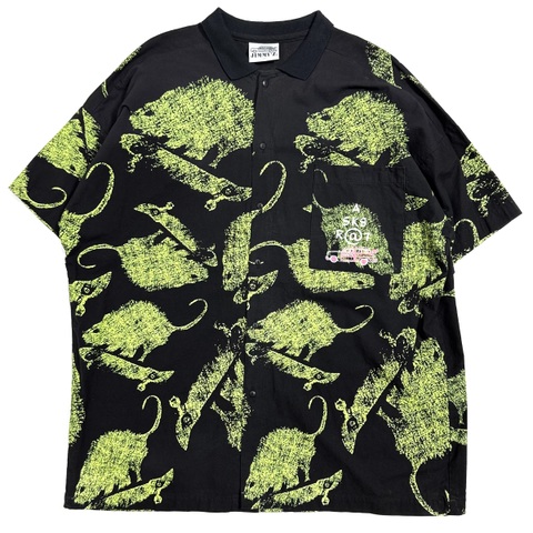 80s JIMMY'Z SK8 RAT PRINT SHIRT.