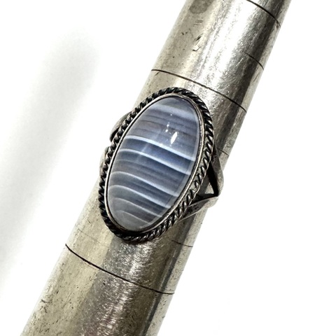 ~40s GARDEN OF THE GODS AGATE SILVER RING.
