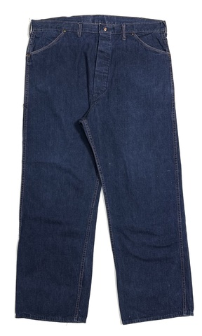 ~50s "BUTTON-FLY" DENIM PAINTER PANTS.