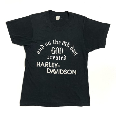 80s HARLEY-DAVIDSON. "GOD" PRINT Tee.