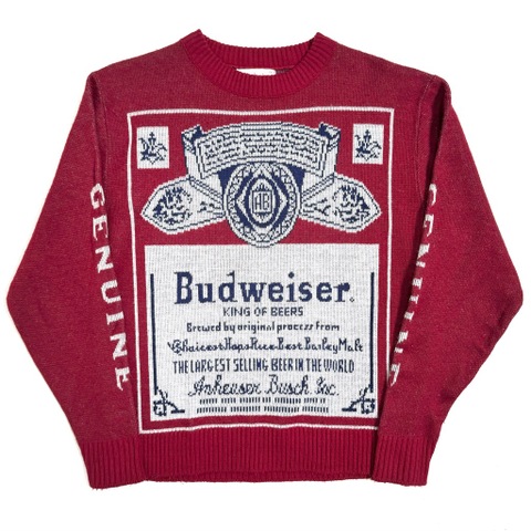 70s~ CAMPUS "BUDWEISER" JACQUARD KNIT SWEATER.