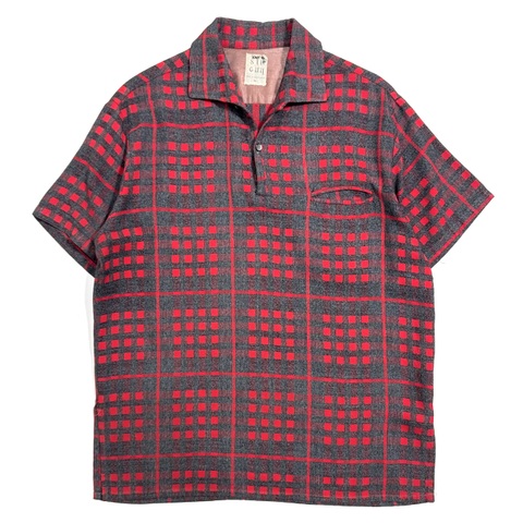 ~60s SIR GUY S/S. PULLOVER RAYON SHIRT.