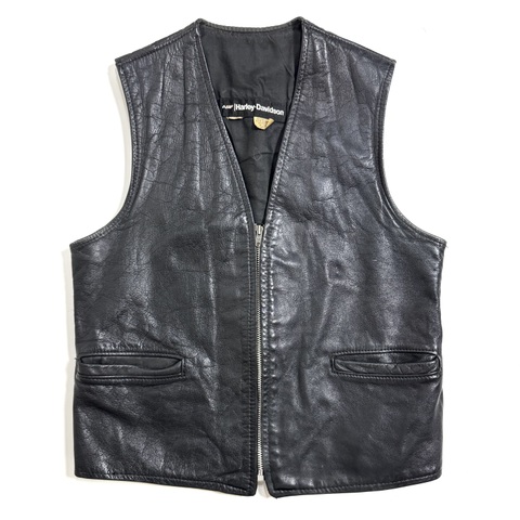 70s HARLEY DAVIDSON LEATHER VEST.