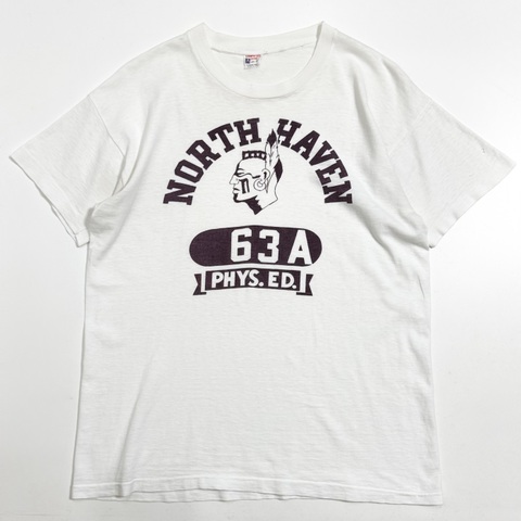60s CHAMPION "INDIAN" INK PRINT COLLEGE Tee.