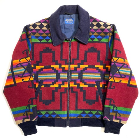 ~80s PENDLETON BLANKET JACKET.