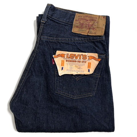 80s Levi's DEAD STOCK 501e RED LINE DENIM PANTS.