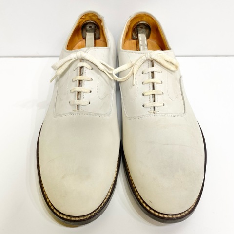 60s CANADIAN NAVY? ROYAL NAVY? WHITE BACKS MILITARY LEATHER SHOES.