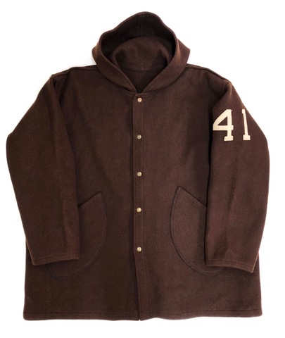 40s BROWN UNIV. "1941" BENCH WARM COAT.