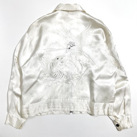 50s JAPAN "ALL WHITE" SOUVENIR JACKET.