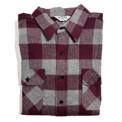 90s FIVE BROTHER DEAD STOCK HEAVY FLANNEL SHIRT.