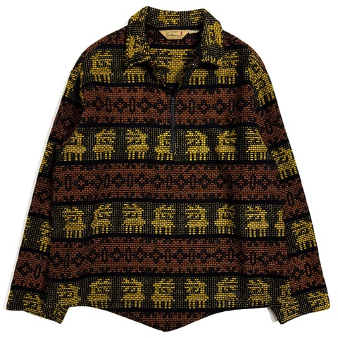 60s~ SEARS NATIVE PATTERN PULLOVER WOOL SHIRT.