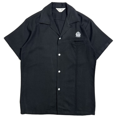 60s DEL MAR "BLACK" S/S. RAYON SHIRT.