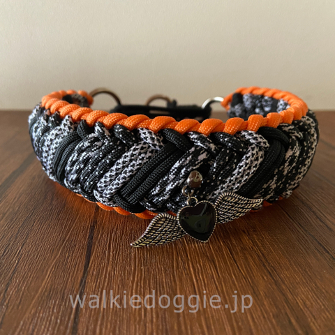 ※ご予約品※ パラコード幅広首輪#522・3頭色違い・お揃いセット＋その他パーツ付
