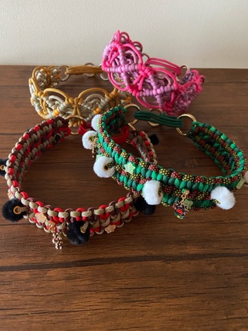 パラコード幅広首輪#518＆195 多頭 2種/4点セット