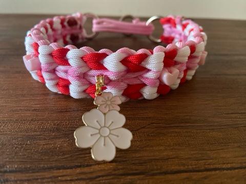 パラコードバレンタイン首輪#141  HCM 35cm-41cm