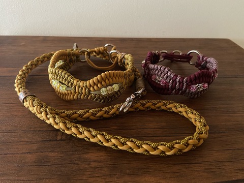 パラコードお揃い首輪#504＋リード#443セット