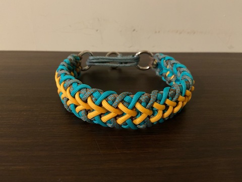 パラコード首輪#444 33cm-39cm ハーフチョークマーティンゲール＆ネックレスセット